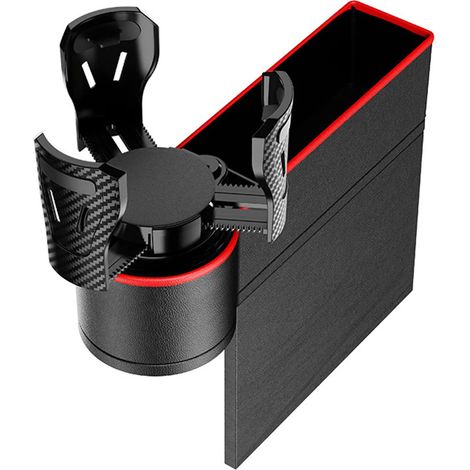 (B) Organisateur d'espace pour siège auto, remplisseur d'espace pour siège auto, poche latérale universelle pour siège avant avec double porte-gobelet, idéal pour les téléphones portables (1/5)