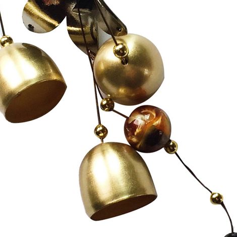 Carillon éolien rétro en alliage avec motif Pixiu et Qilin, décoration de bon augure pour les zones touristiques et les magasins, pendentif cloche en métal, carillon éolien monocouche avec motif de go