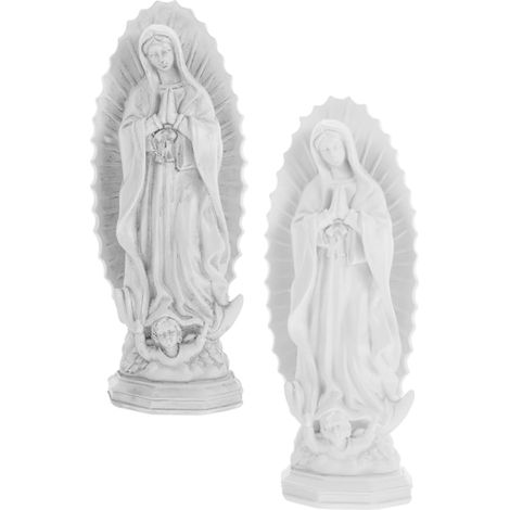 2 Pièces Statue Vierge en Résine Lot pour Décoration Religieuse De Maison Salon Chambre Bureau Ornement Figurine Catholique (1/5)