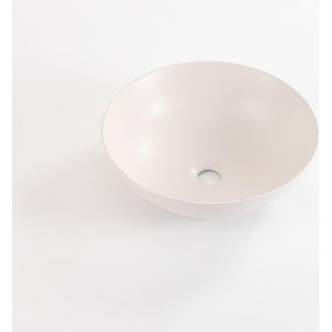 QeramiQ Dely Vasque - 40x40x15cm - ronde - ceramique - lin (1/3)