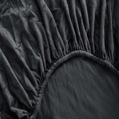Drap housse « BEAR » 90x200+28 graphite (1/4)