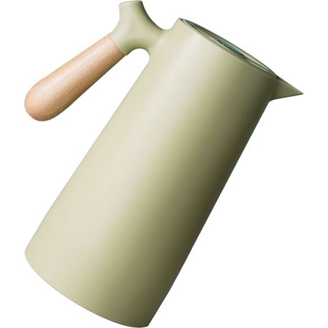 Bouteille isotherme en verre de style nordique, bouillotte, cadeau pour la maison, bouteille isotherme pour eau chaude, bouteille isotherme pour café, verte 1 L (1/5)
