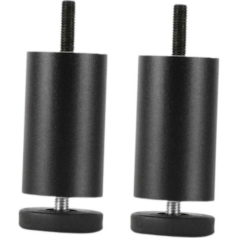 Deux pieds de meubles réglables en alliage d'aluminium, adaptés aux canapés, chaises et lits 6 cm argentés, 18 cm noirs. (1/5)