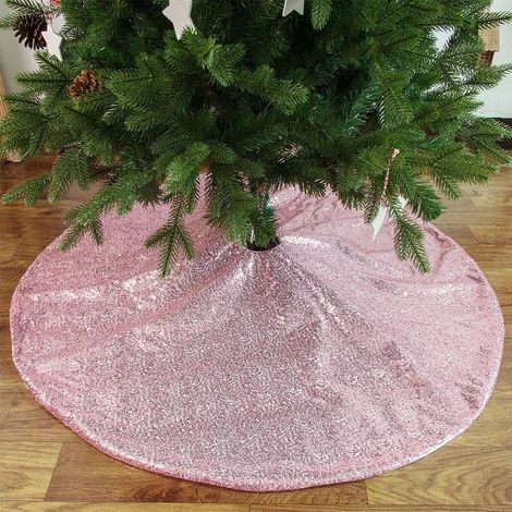 Tapis de sapin de Noël à paillettes, tapis de sapin de Noël à paillettes scintillantes, tapis de décoration pour les fêtes de Noël et du Nouvel An en intérieur (1/5)