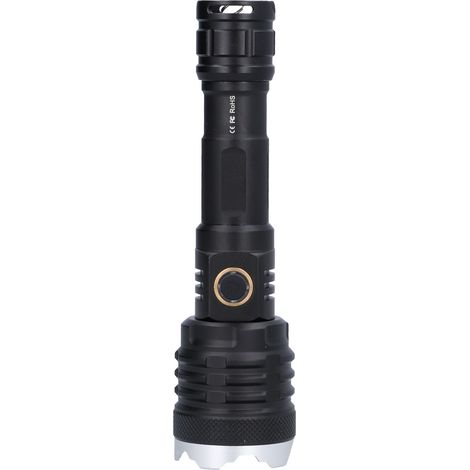 Lampe torche LED 5 intensités 20 000 lm étanche avec zoom, idéale pour la maison, la randonnée et le camping. Rechargeable par USB. (1/5)