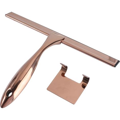 Raclette Douche Inoxydable 25cm, Essuie Vitre Salle de Bain Anti Traces d'eau, Nettoyeur Paroi Douche Miroir Fenêtre Cuisine avec Crochet Suspendu (1/5)