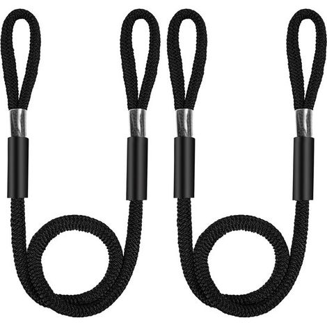 Corde d'amarrage - 2 pièces - Amarre Équipement de bateau - 1.8M - Corde d'amarrage pour bateaux - Noir - Corde de bateau - Accessoires de bateau pour quai de bateau - Pour bateaux, kayak, jet-ski, po (1/5)