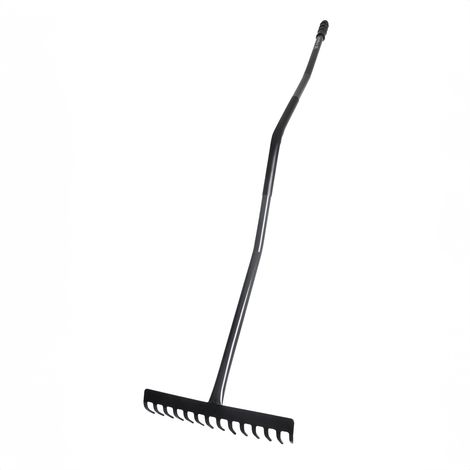KADAX Gartenharke aus Metall, Gartenwerkzeug mit Metallkopf, Rasenrechen für Garten, Flache Harke fü