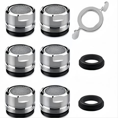Stück M24 Wasserhahn-Strahlregler, wassersparender Wasserhahn-Strahlregler, Wasserhahn-Strahlregler mit Edelstahlfilter und Dichtungen für Küchen- und Badezimmer-Wasserhähne