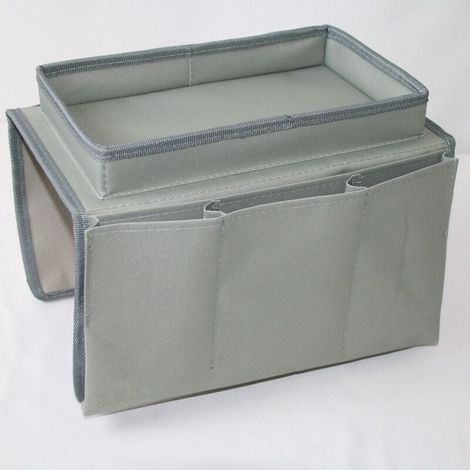 Accoudoir de Canapé Sac de Rangement, 5 Poches Organiseur d'Accoudoir de Canapé avec Plateau, Canapé Accoudoirs Organisateur pour Tablettes, Téléphone, Livre, Magazines, Télécommande (Gris) (1/5)