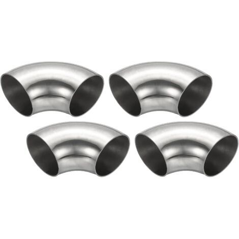 4pcs Coude À 90 Degrés Mandrin, 60mm OD En Acier Pour Échappement Raccord De Tuyauterie Inoxydable 304 Tuyau D'Échappement Main Courante D'Escalier HVAC - 54 mm (1/5)