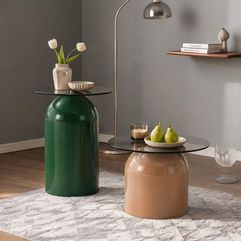 Table basse coloris vert Light Coffee en métal (1/5)