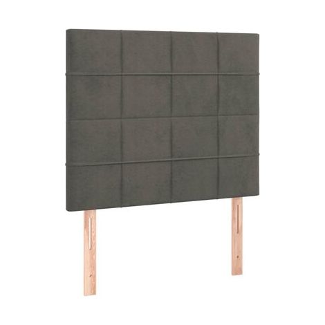 Sommier et matelas style Snowco, gris foncé, 80 × 200 cm, en velours, velours doux et confortable, pour chambre, confort quotidien, assemblage rapide (1/5)