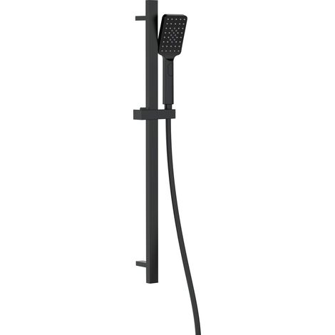 Set doccia con barra di scorrimento e doccetta 3 funzioni finitura nera - Montain