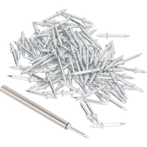 Lot de 101 clous de plinthe en acier au carbone galvanisé, sans marquage, à double tête et sans soudure (1/5)