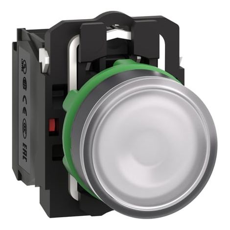 Bouton poussoir lumineux Ø22 blanc 120V 1NO+1NC - XB5AW31G5