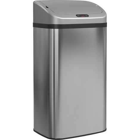 Pattumiera a sensore 48 L in acciaio inox argento (1/5)