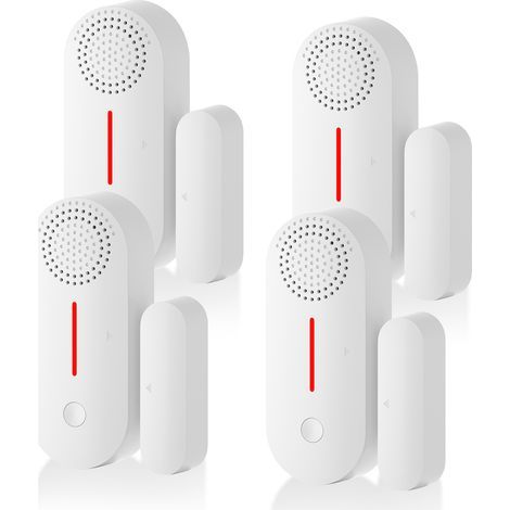 Wireless Home Security Door and Window Alarm - Magnetic Anti-Theft Sensor with Sound and Light, Smart WiFi Voice Control for Tuya App, Easy Installation (1/5)