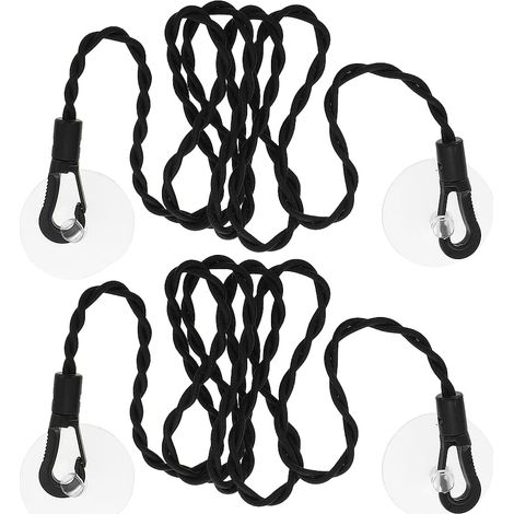 BEBUSINGOTO Lot de 2 cordes à linge de voyage élastiques portables coupe-vent avec crochets et ventouses pour l'extérieur, voyage et camping (1/4)