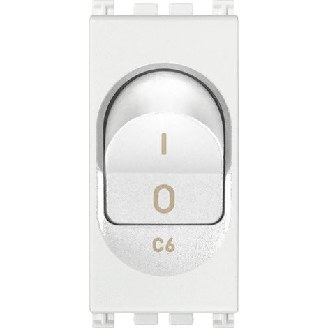 VIMAR - 19405.06.B MT Interrupteur 1P+N C6 120-230V blanc