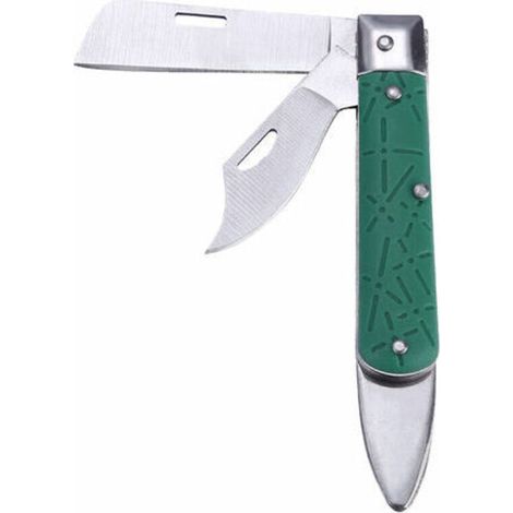 Couteau greffoir pliable 2 lames greffage verger (1/4)