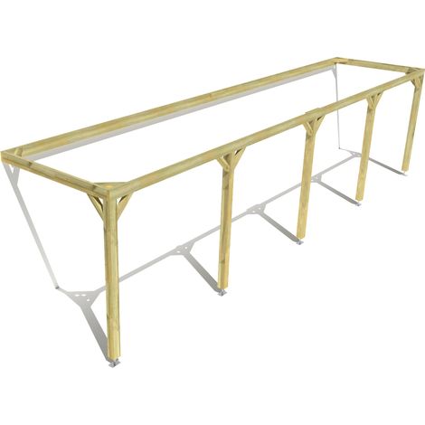 Pergola bois • 10m x 2m • adossée • cadre simple • livraison comprise (1/3)