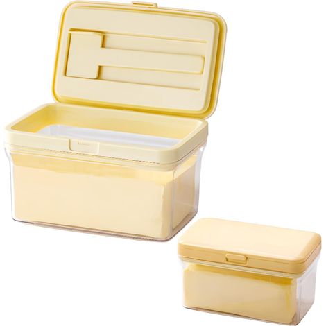 Boîte à beurre avec couvercle, grand récipient hermétique de conservation du beurre avec couteau à beurre, rangement pratique pour réfrigérateur et cuisine (1/5)