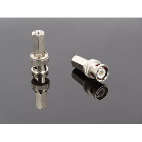 Solderless BNC male to hexagonal adapter, BNC male to 75-4 75-5 internal thread adapter, BNC to RG59 60 adapter, total length 32 mm (1/5)