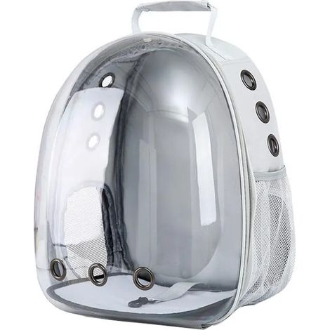 Sac à dos pour chat, respirant, portable, grande capacité, double bandoulière – Sac à dos pour chats, gris, 30 × 23 × 42 cm /XMBB-HUI/ (1/5)