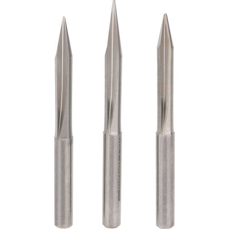 3PCS Fraise à Graver en V Double Lame Canelure Droite pour Bois et Gravure (1/5)