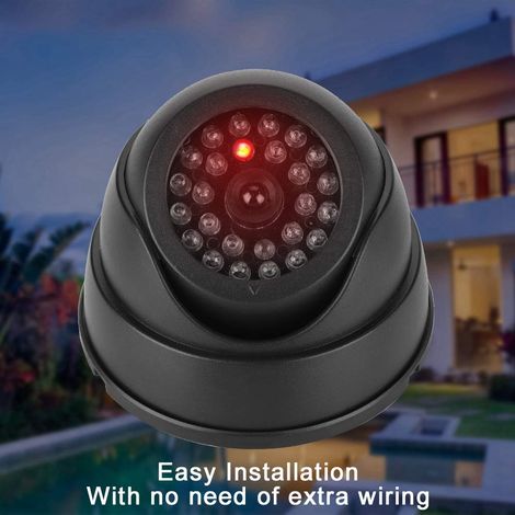Caméra de sécurité factice, caméra dôme de Surveillance CCTV de sécurité simulée avec 30 LED IR LED (1/5)