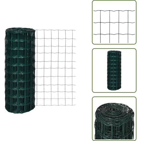 Clôture de jardin - vidaXL Clôture euro Acier 10 x 1,0 m Vert - Clôture industrielle (1/5)