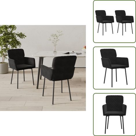 Sedie in metallo - vidaXL Sedie da Pranzo 2 pz Nere in Velluto - Sedie in compensato