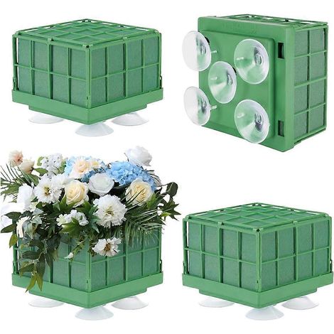 Cage en mousse florale avec bloc de mousse florale, pour compositions florales (4 pièces) (1/5)