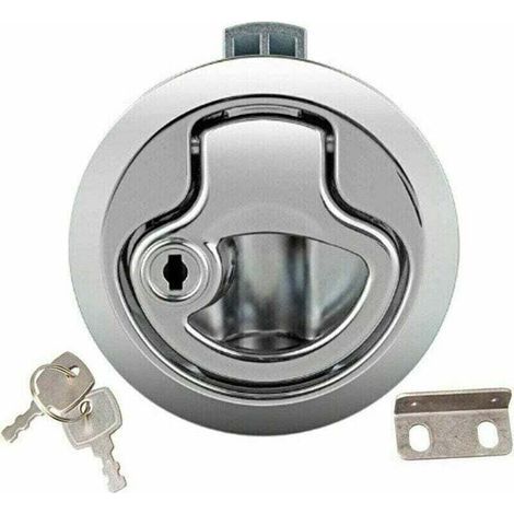 Bateau Hatch Latch Pull Marine, Loquet de Trappe Affleurant en Alliage de Zinc avec Porte De Verrouillage pour Yacht Remorque Camper Deck Hatch Door Cabinet. (1/4)