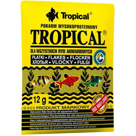 Alimento rico en proteínas para peces de acuario, 12 g Tropical
