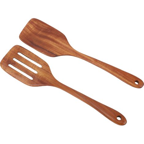 Spatule en bois fendue, ensemble d'ustensiles de cuisine multifonctionnels pour la maison et le Restaurant (1/5)