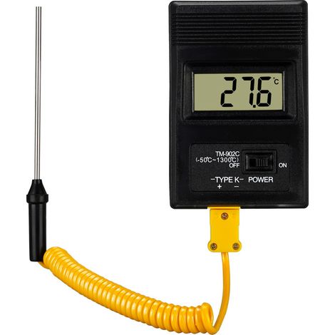 Digitales Thermometer LCD Hochpräziser industrieller Temperaturfühler Standard K Anschluss Tragbarer Temperatur Feuchte Monitor