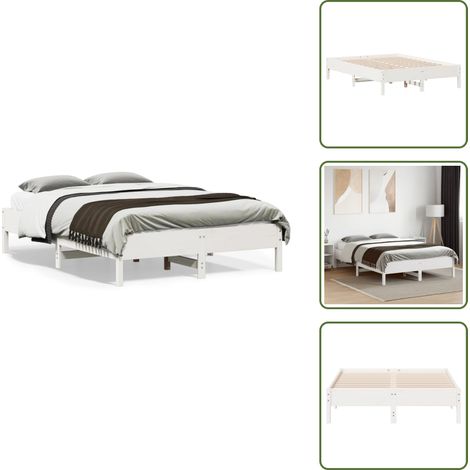 - vidaXL Letto senza Materasso Bianco 120x190 cm Legno Massello di Pino -