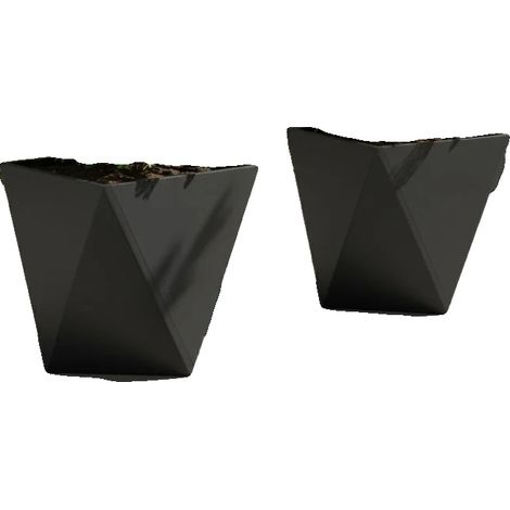 Fioriere, design moderno, adatte per uso esterno, nere (1/2)