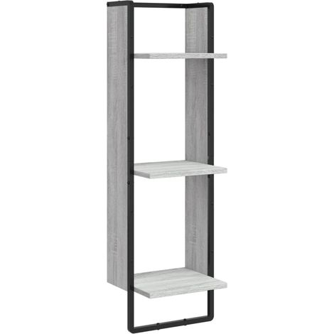 Maison Exclusive - Wandregal 3 Fächer Grau Sonoma 30x25x100 cm Ho