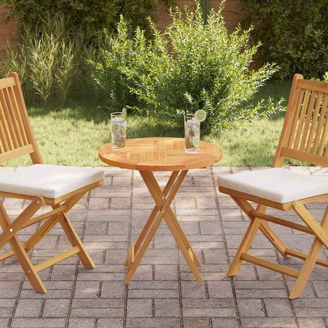 Dessus de table Bois de teck solide Rond 2,5 cm 60 cm (1/5)