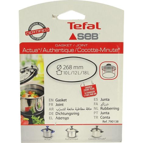 Joint en aluminium et inox 10-18l – Diamètre 268 mm – Compatible cocottes Seb et Tefal – Étanchéité optimale pour cuisson