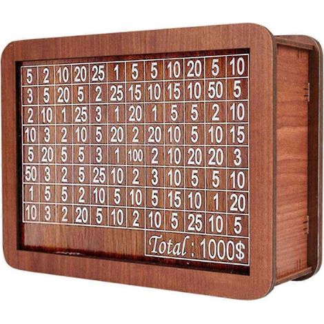 Tirelire en bois pour adultes et enfants, tirelire avec compteur, B-- (1/5)