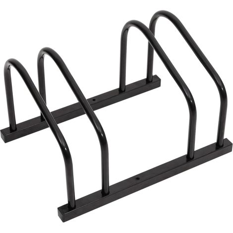 Bike Rack for 2 Bikes Black Steel vidaXL