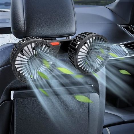 Autoventilator – USB – Doppelkopf – 360°-Drehung – 3 Geschwindigkeitsstufen – Kindersicherung (1/4)