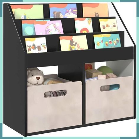 892380 Bibliothèque pour enfants Noir 72,5 x 29,5 x 69 cm (1/5)