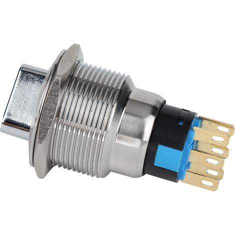 Interrupteur à bouton rotatif de 19 mm en acier inoxydable, sélectif IP67 (6 broches et 3 niveaux) (1/5)
