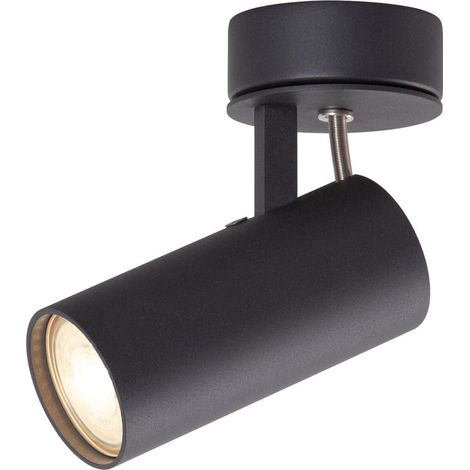 1 Spot LED GU10 Orientable 5W 3000K Noir Plafond Mur Cuisine Chambre