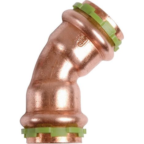 Raccord cuivre coudé 45 degrés à sertir - Femelle - Diamètre 14 mm - Aalberts Integrated Piping Systems